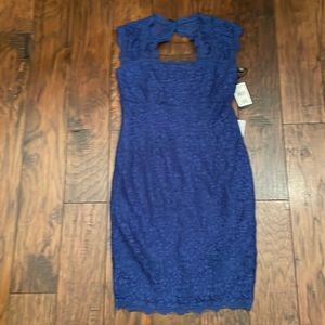 Royal blue, cap sleeve, lace dress